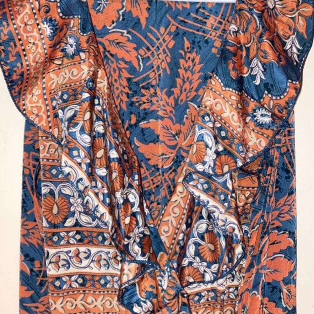 Karma highway maxi dress Long Blue With Orange Medium size - Picture 2 of 3